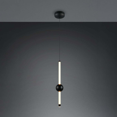 LED Pendelleuchte, Schwarz, Höhe verstellbar, CCT, Switch Dimmer, 13 cm Ø