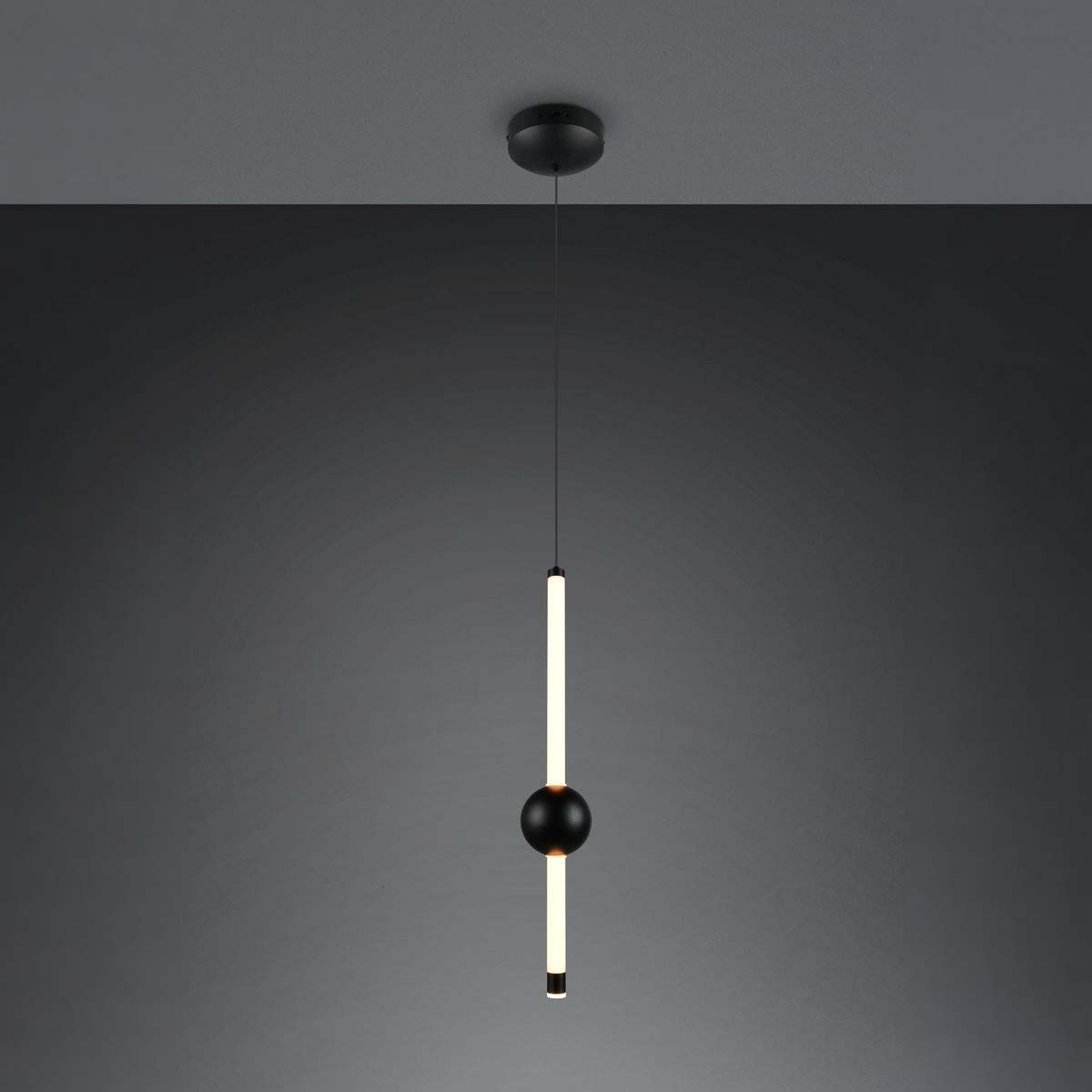 LED Pendelleuchte, Schwarz, Höhe verstellbar, CCT, Switch Dimmer, 13 cm Ø