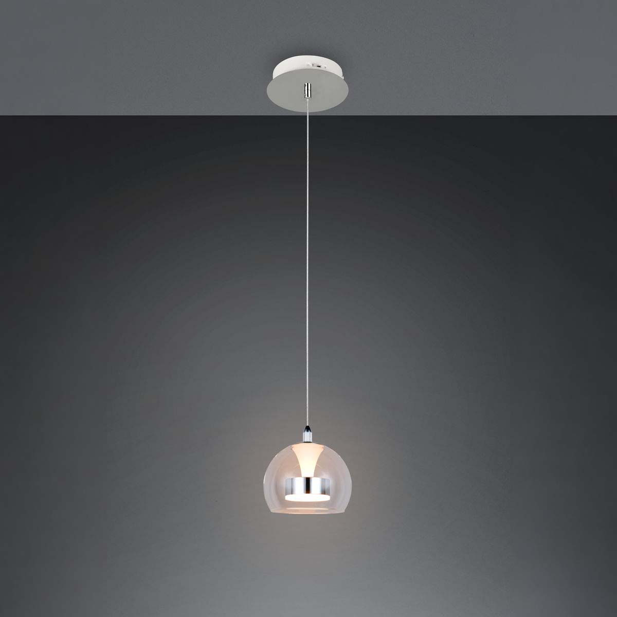 LED Pendelleuchte, Höhe verstellbar, DipSwitch, CCT, Dimmbar, 20 cm Ø
