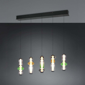 LED Pendelleuchte, Glas, CCT, Switch Dimmer, Höhe verstellbar, 100 cm x 12 cm