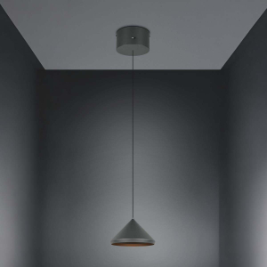 LED Pendelleuchte, Schwarz, Dip Switch, CCT, Höhe verstellbar, 18 cm Ø