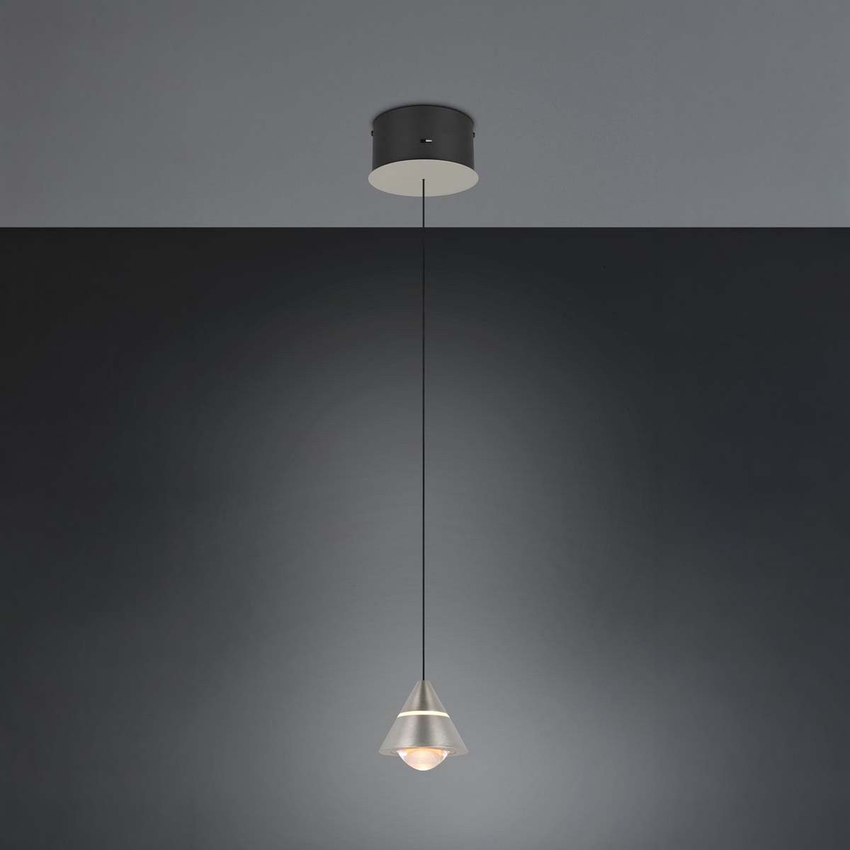 LED Pendelleuchte, Metall, Höhe verstellbar, CCT, 16 cm Ø