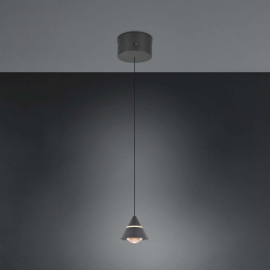 LED Pendelleuchte, Schwarz, Höhe verstellbar, CCT, 15 cm Ø