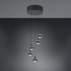 LED Pendelleuchte, Schwarz, Höhe verstellbar, CCT, 28 cm Ø