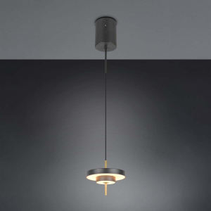 LED Pendelleuchte, Schwarz, Höhe anpassbar, Dimmer, CCT, 20 cm Ø