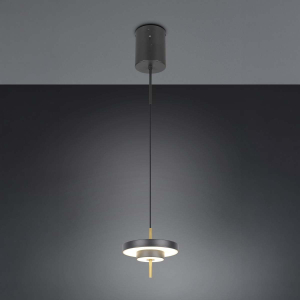 LED Pendelleuchte, Schwarz, Höhe anpassbar, Dimmer, CCT, 20 cm Ø