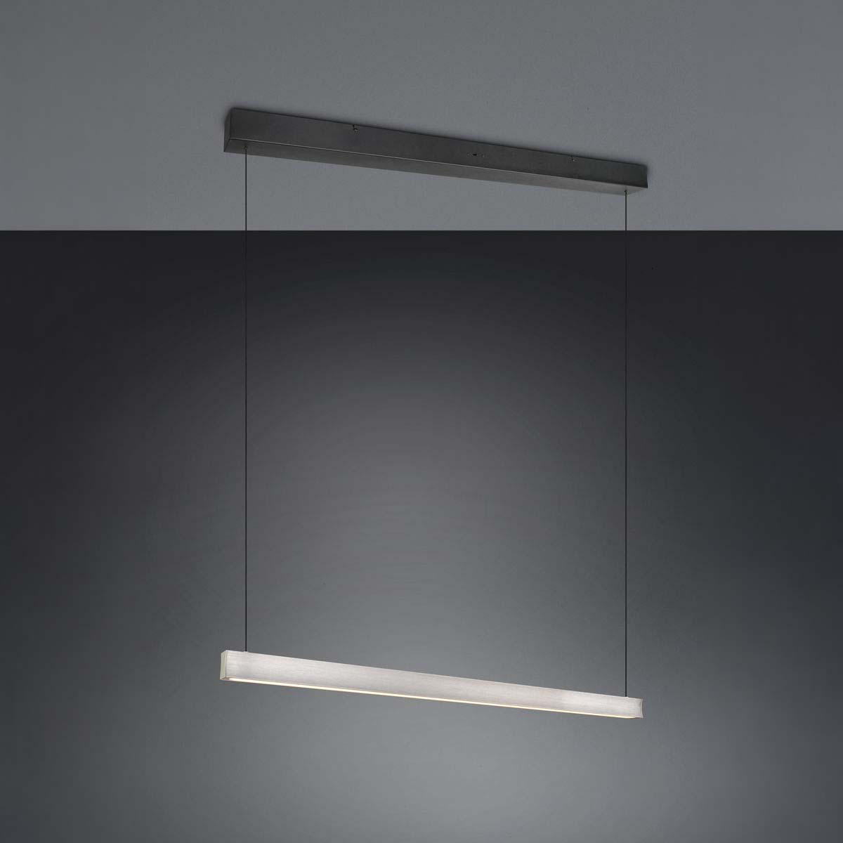 LED Pendelleuchte, Nickel, Höhe verstellbar, Switch Dimmer, CCT, 113 cm x 9 cm