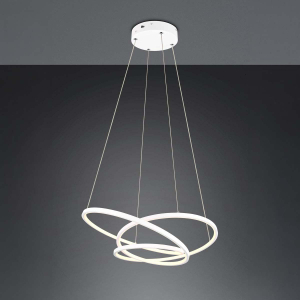 LED Pendelleuchte, Weiß, Höhe anpassbar, CCT, Switch Dimmer, 64 cm x 49 cm