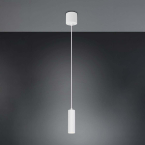 Pendelleuchte, Weiß, Hakenbefestigung, Höhe anpassbar, 9 cm Ø