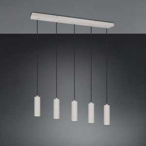 Pendelleuchte, Metall, Grau, Höhe anpassbar, 85 cm x 9 cm