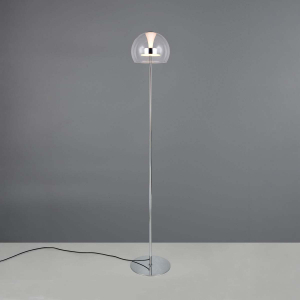 LED Stehleuchte, Glas, Chrom, CCT, Dimmer, Memory, 130 cm Höhe