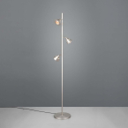 LED Stehleuchte, Nickel, CCT, Dimmer, Fußschalter, 150 cm Höhe
