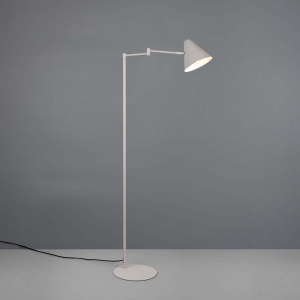 Stehleuchte, Grau, Schwenkbar, Schalter, 127 cm Höhe