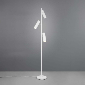 Stehleuchte, Weiß, 3 Strahler, Fußschalter, 150 cm Höhe