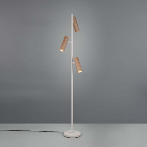 Stehleuchte, Coffe, Grau, 3 Strahler, 150 cm Höhe