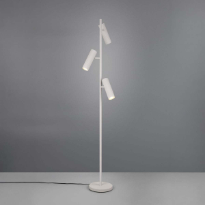 Stehleuchte, Metall, Grau, 3 Strahler, 150 cm Höhe