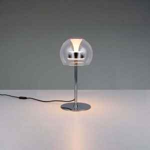 Tischleuchte, Chrom, Glas, CCT, Touch, Dimmer, Memory, 35 cm Höhe