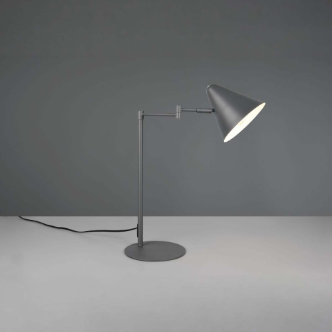 Tischleuchte, Anthrazit, Schwenkbar, Schalter, 51 cm Höhe