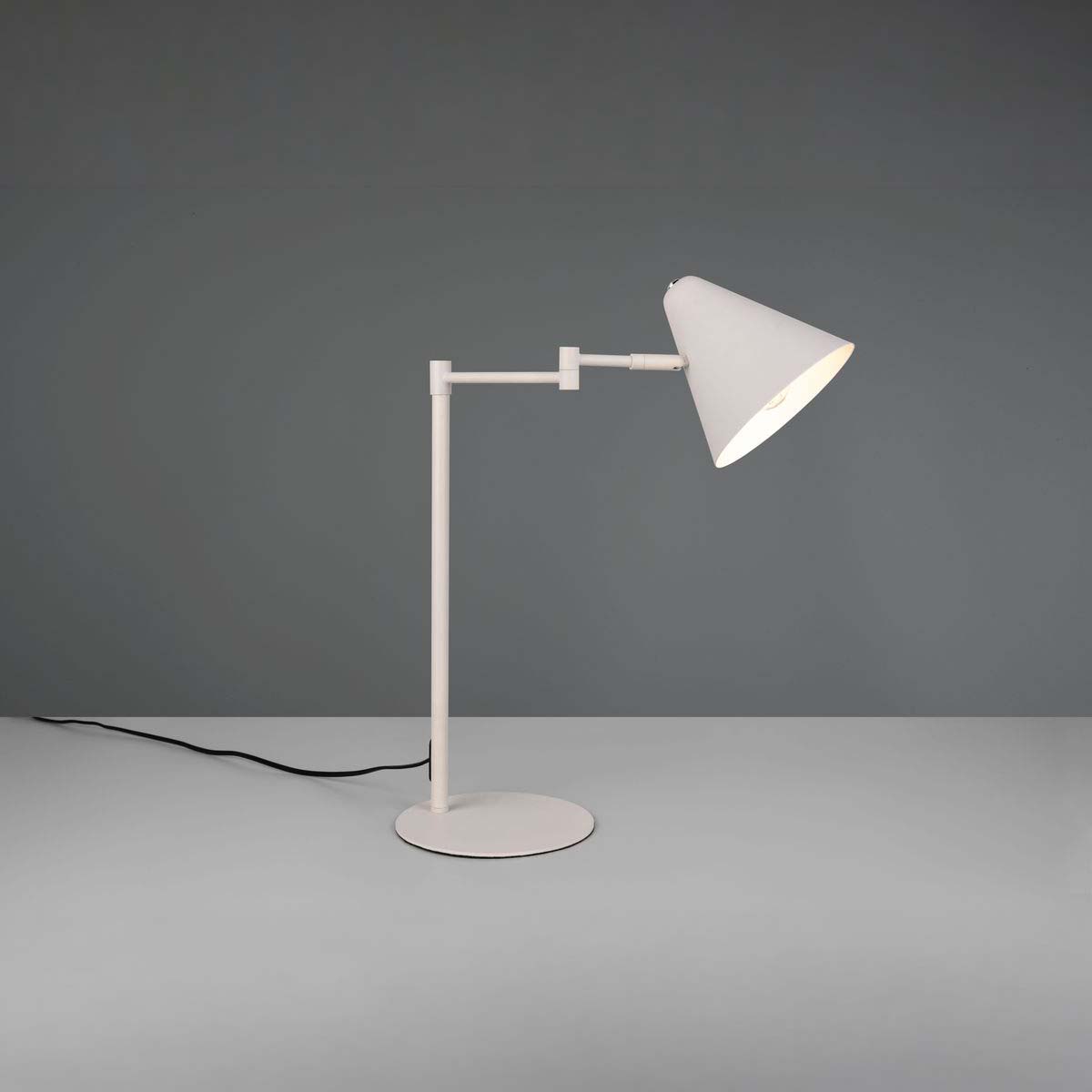 Tischleuchte, Metall, Grau, Schwenkbar, Schalter, 51 cm Höhe
