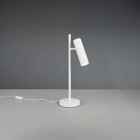Tischleuchte, Weiss, Schnurschalter, 50 cm Höhe