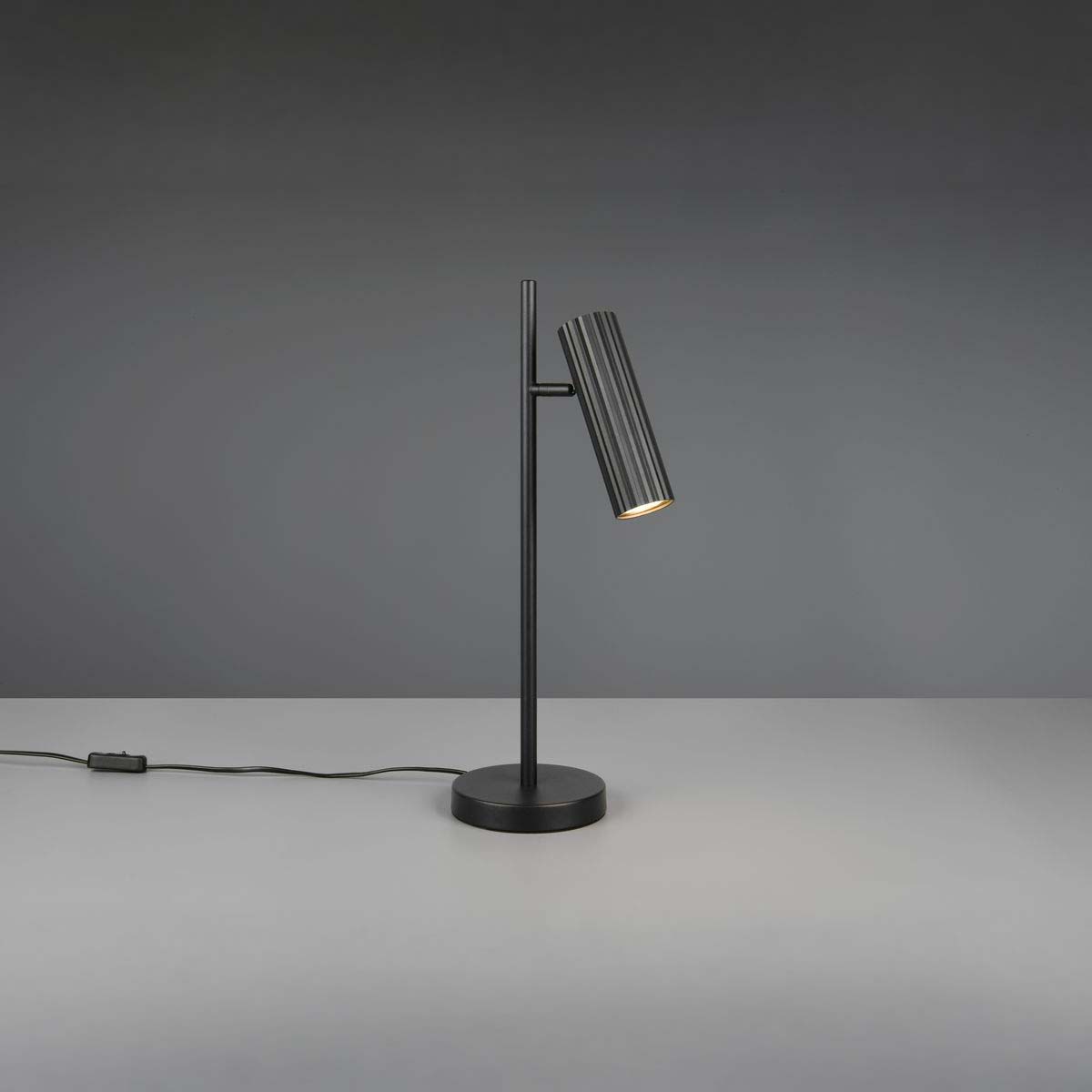 Tischleuchte, Schwarz, Schnurschalter, 50 cm Höhe