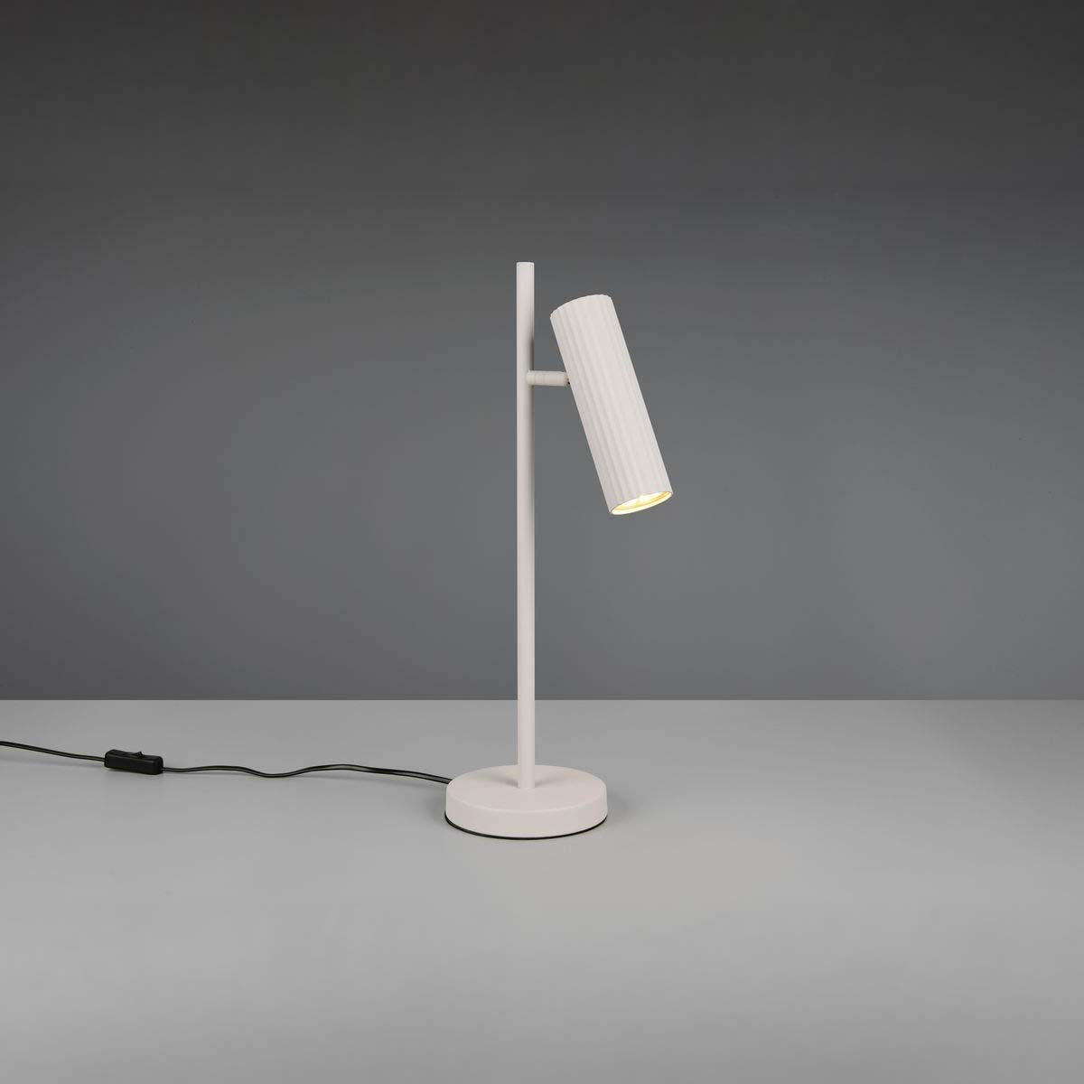 Tischleuchte, Grau, Schnurschalter, 50 cm Höhe