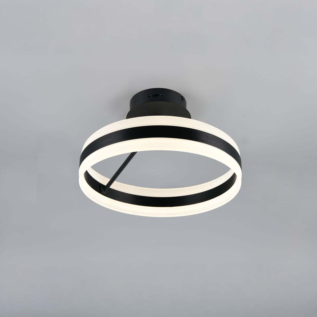 LED Deckenleuchte, Schwarz, Rund, 40 cm Ø, Dimmbar, Up-Downlight