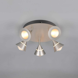 LED Deckenleuchte, CCT, Switch Dimmer, 5 Strahler, 30 cm Ø