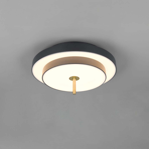 LED Deckenleuchte, Schwarz, Gold, CCT, Switch Dimmer, 40 cm Ø