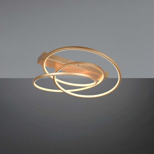 LED Deckenleuchte, Gold, CCT, Switch Dimmer, 64 cm x 49 cm