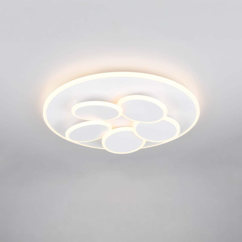 LED Deckenleuchte, Weiss, Fernbedienung, CCT, Dimmer, 49 cm Ø