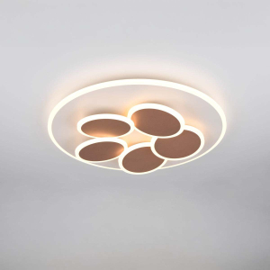 LED Deckenleuchte, Grau, Coffee, CCT, Memory, Dimmer, 49 cm Ø