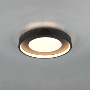 LED Deckenleuchte, Schwarz, Rund, Nachtlicht, 40 cm Ø