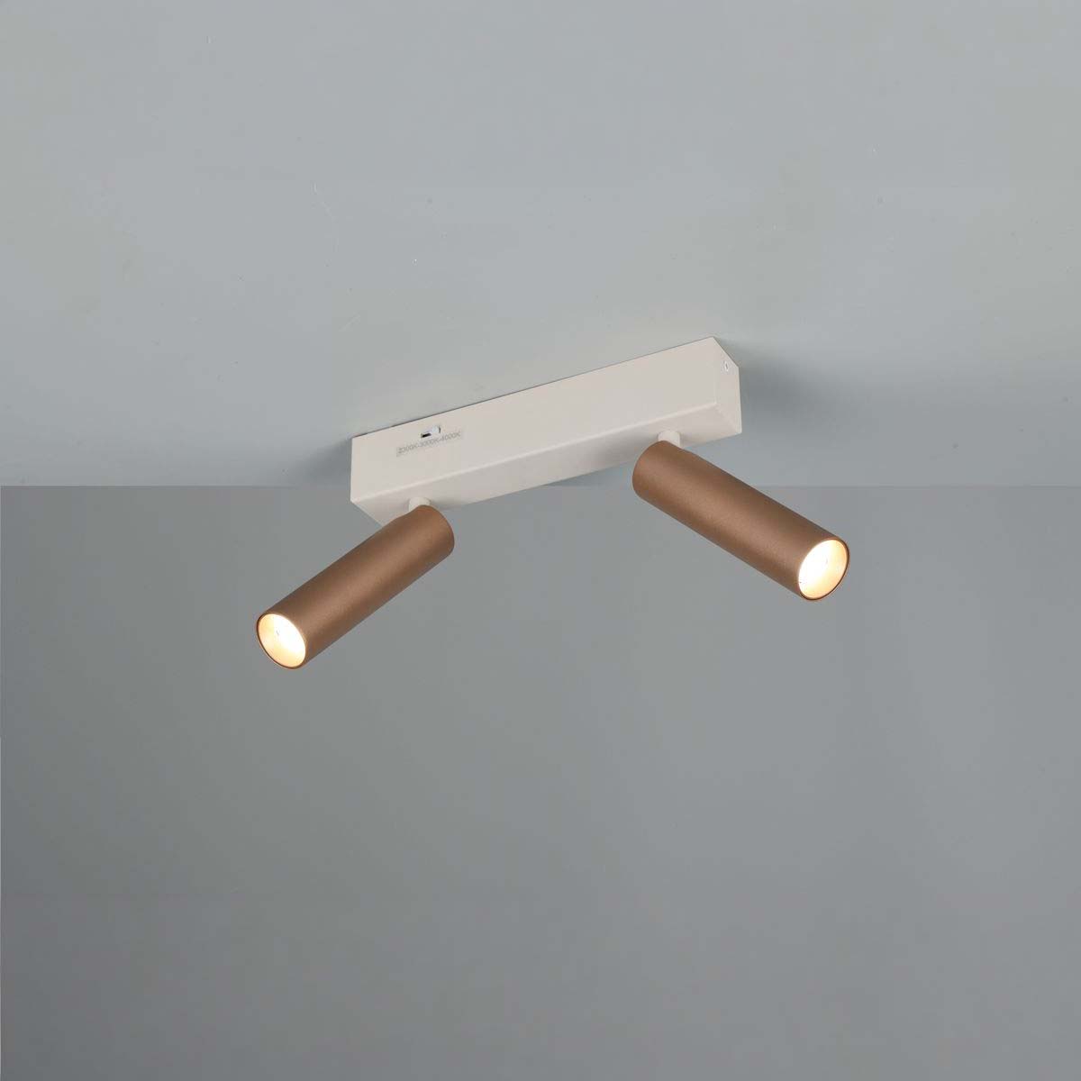 Strahler, 2er, Coffee, Grau, CCT, Switch Dimmer, 26 cm x 4 cm