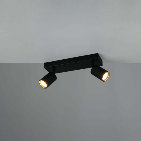 Strahler, Metall, Schwarz, Decke, Wand, 2er, 30 cm x 9 cm