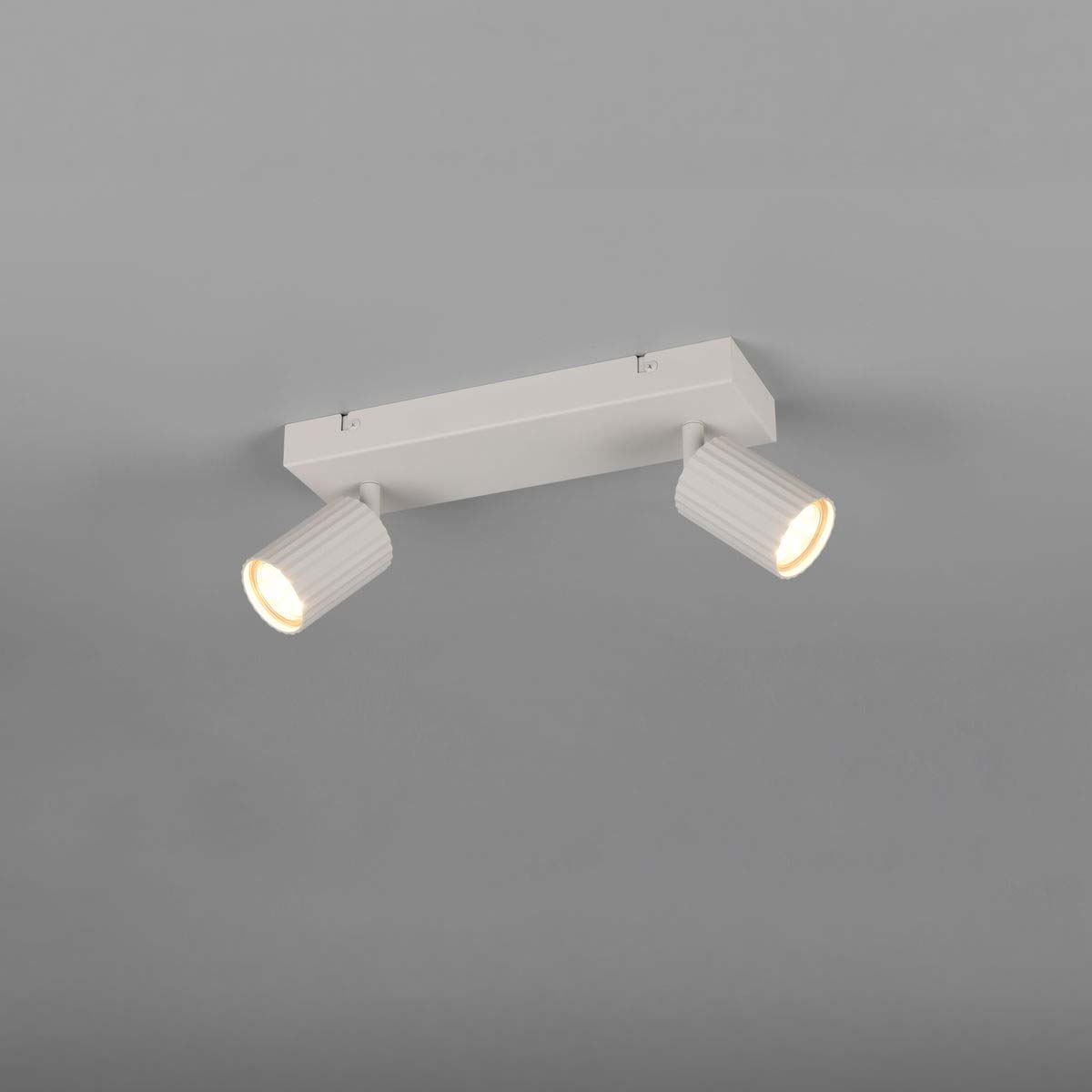 Strahler, 2 Spots, Grau, Schwenkbar, 30 cm x 9 cm