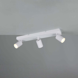 Strahler, Grau, Metall, 3 Spots, Schwenkbar, 50 cm x 9 cm