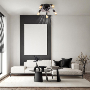 LED Deckenleuchte, Ventilator, Schwarz, Rauchfarbe, Timer, Fernbedienung, 42 cm Ø