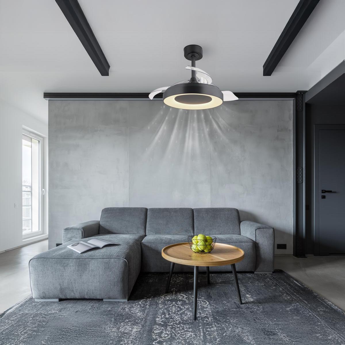 LED Deckenleuchte, Ventilator, RGB, CCT, Nachtlicht, Timer, Dimmbar, Fernbedienung, 91 cm Ø