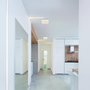 LED Deckenleuchte, Weiß, Kunststoff, Quadrat. Farbtemperaturwechsler, 17 cm x 17 cm