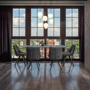 Pendelleuchte, Metall, Nickel, Glas, Opal, 6 Lichtquellen, 80 cm x 34 cm