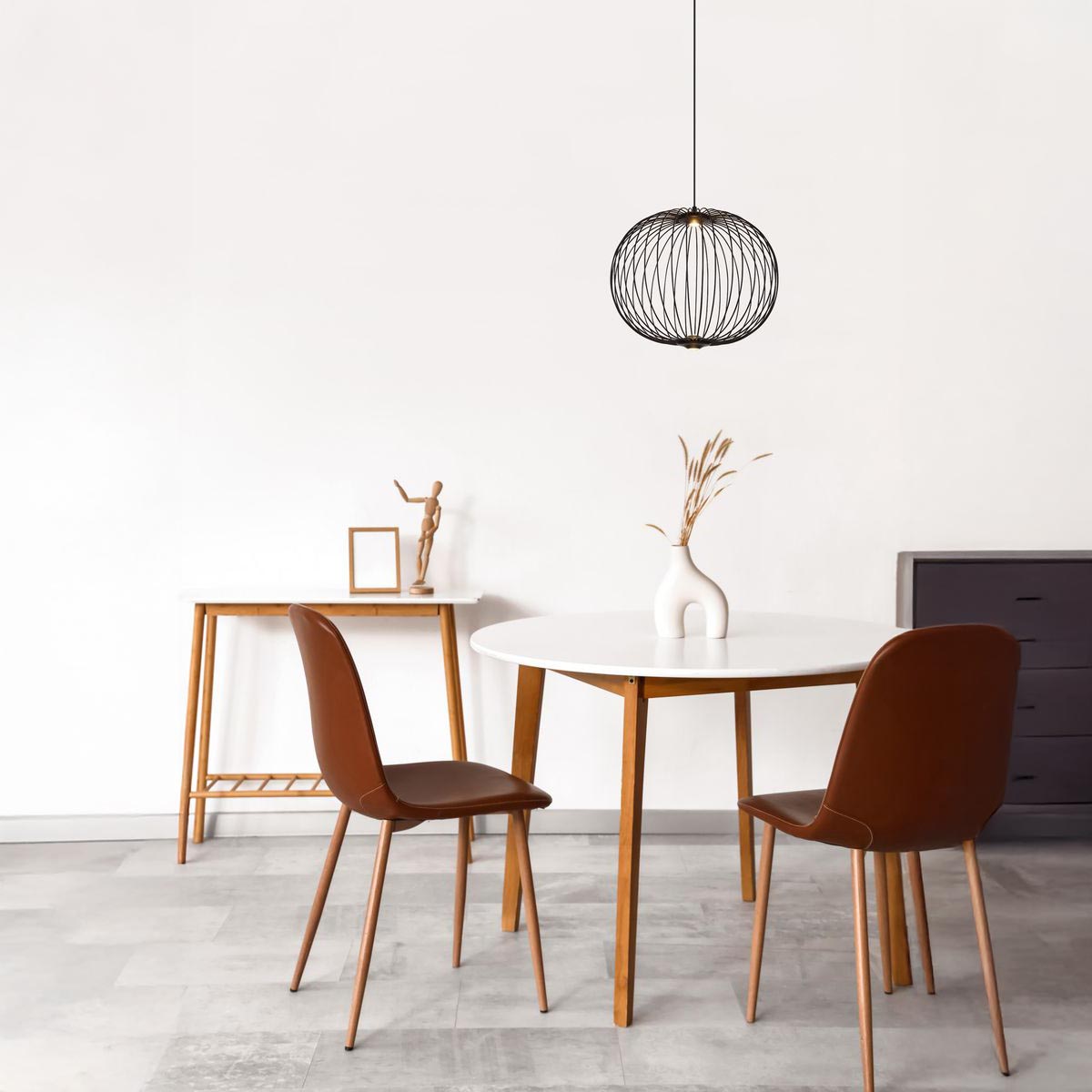 LED Pendelleuchten, Metall, Schwarz, Rund, 150 cm Höhe