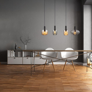 Pendelleuchte, Metall, Glas, Schwarz, 4 Brennstellen, 127 cm x 30 cm