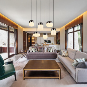 LED Pendelleuchte, Rund, Metall, Graphit, 80 cm Ø, 150 cm Hoch