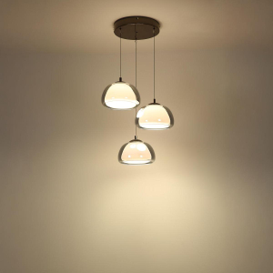 Suspension LED, métal, doré, verre, CCT, variateur, télécommande, 50 cm de diamètre