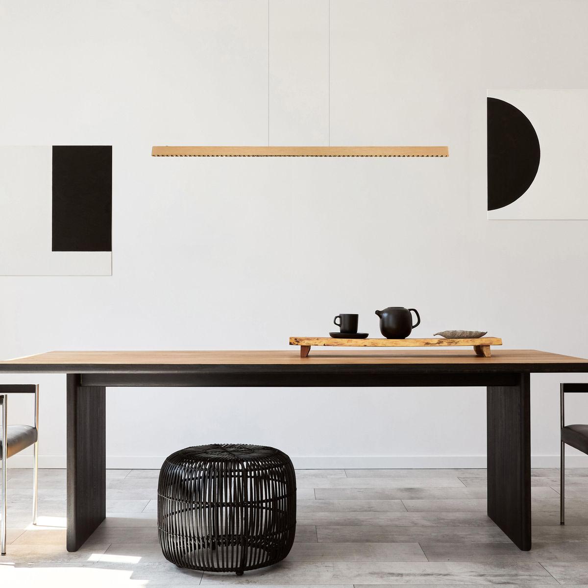 LED Pendelleuchte, Metall, Kupfer, Schwarz, Touch Dimmer, 120 cm x 9 cm