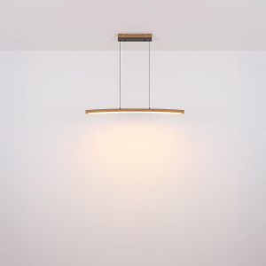 LED Pendelleuchte, Holzoptik, CCT, Dimmer, Höhe verstellbar, 100 cm x 7 cm