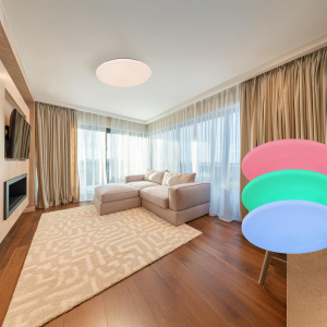 Smart Home LED Deckenleuchte, Weiß, RGBW, CCT, Dimmer, 70 cm Ø