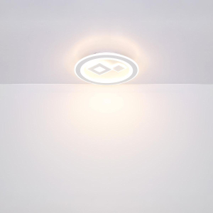 LED Deckenleuchte, Metall, Weiß, CCT, Dimmer, Fernbedienung, 47 cm Ø