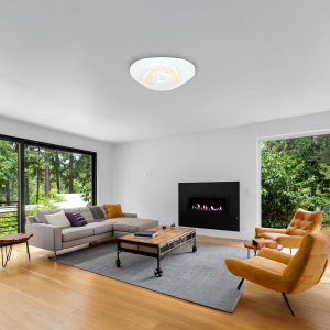 Smart Home LED Deckenleuchte, Metall, CCT, Dimmer, 50 cm x 49 cm